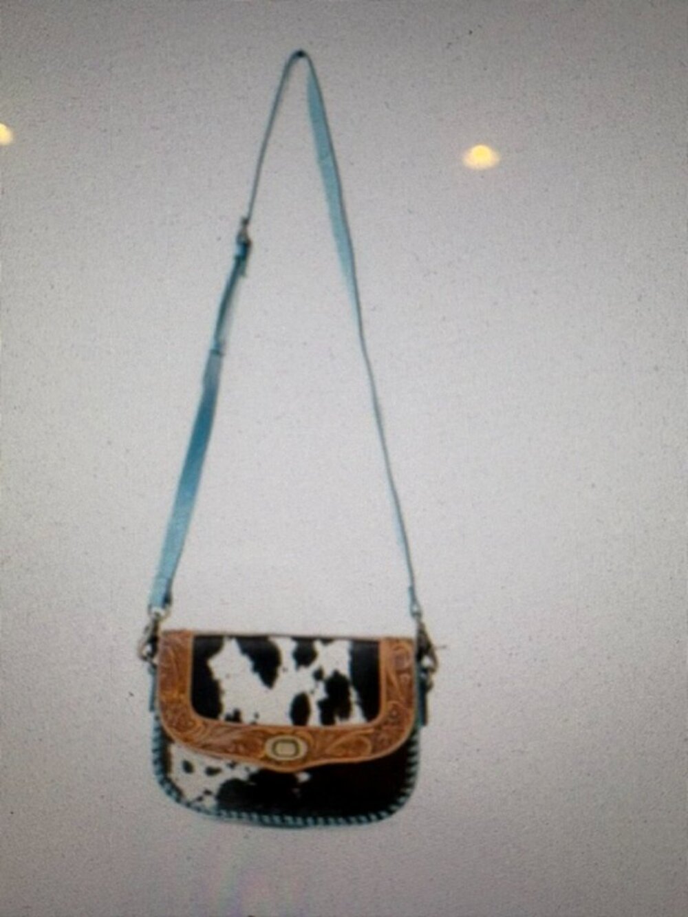 Myra Bag Pine Valley Hand-Tooled Hair-on Hide Leather Crossbody Shoulder Bag NWT - Picture 4 of 4